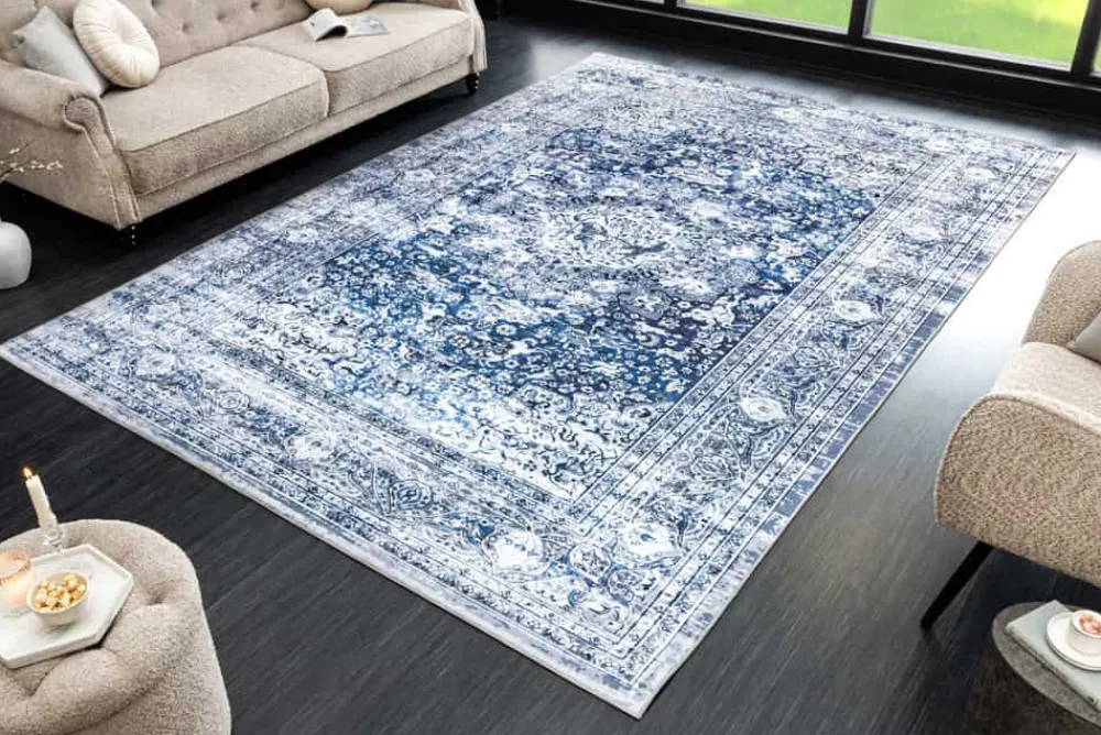 Riess-Ambiente Teppiche > Orientalischer XXL Teppich OLD MARRAKESCH 350x240cm grau blau Flachgewebe