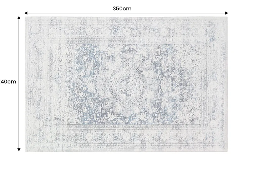Riess-Ambiente Teppiche > Orientalischer XXL Teppich OLD MARRAKESCH 350x240cm grau blau Flachgewebe