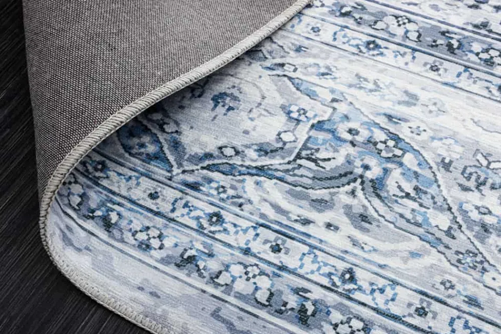 Riess-Ambiente Teppiche > Orientalischer XXL Teppich OLD MARRAKESCH 350x240cm grau blau Flachgewebe