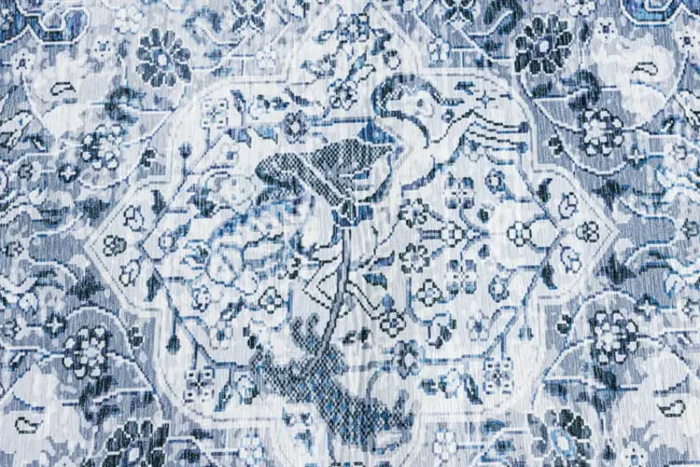 Riess-Ambiente Teppiche > Orientalischer XXL Teppich OLD MARRAKESCH 350x240cm grau blau Flachgewebe