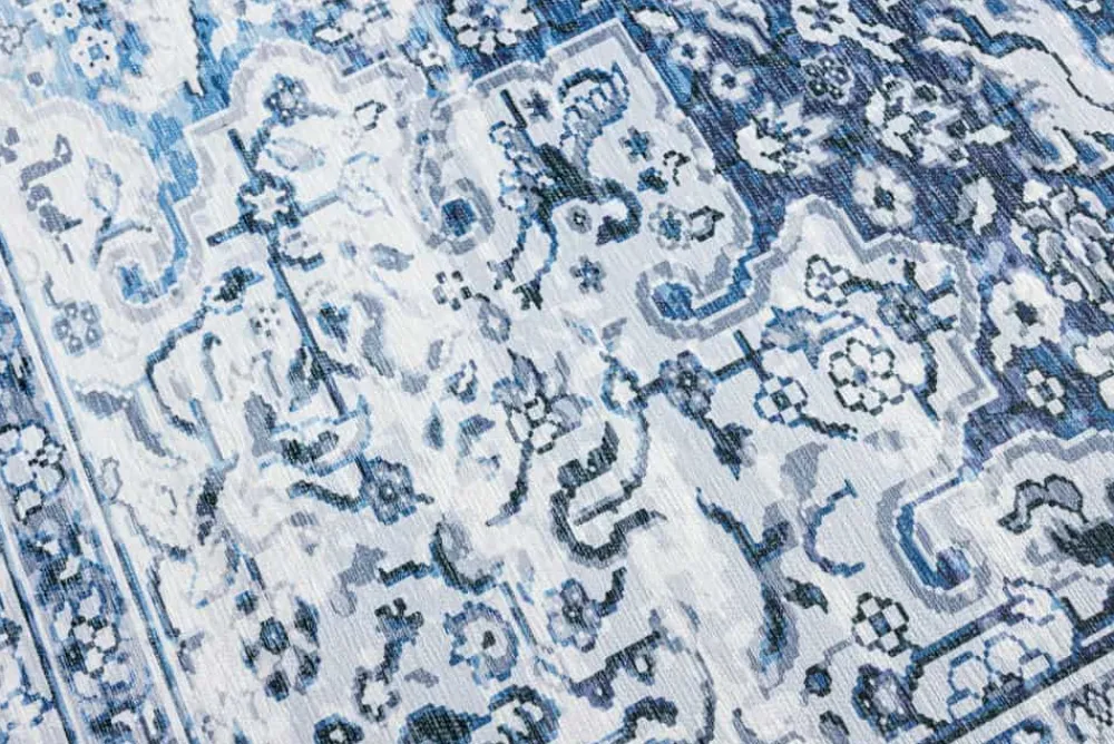 Riess-Ambiente Teppiche > Orientalischer XXL Teppich OLD MARRAKESCH 350x240cm grau blau Flachgewebe