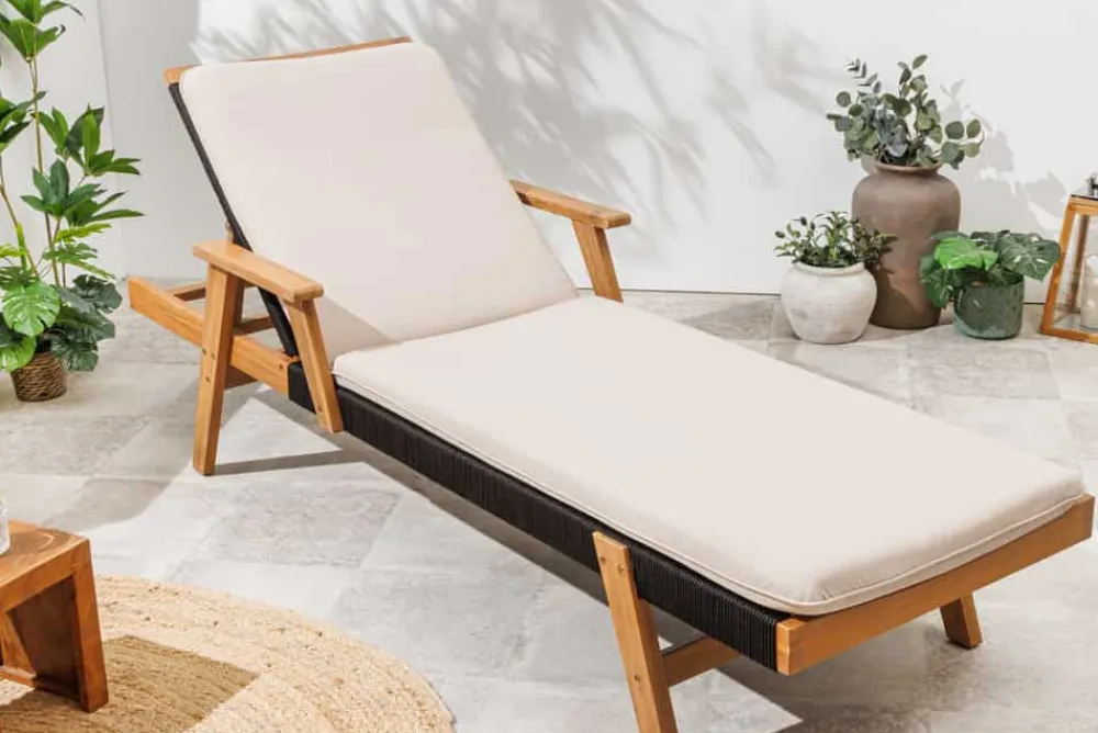 Riess-Ambiente Skandinavisch|Outdoor Kissen > Outdoor Auflage COMFORT LINE 60x192cm beige Polsterkissen für Sonnenliege