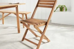 Riess-Ambiente Gartenstühle > Outdoor Balkon Stuhl BALI natur honey Akazienholz klappbar wetterfest Gartenstuhl