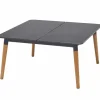 Riess-Ambiente Mehr...|Skandinavisch > Outdoor Beistelltisch IPANEMA 80cm anthrazit Aluminium Teakholz wetterfest Gartentisch