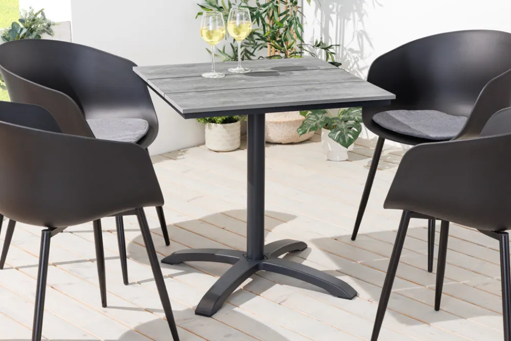 Riess-Ambiente Beistelltische|Skandinavisch > Outdoor Bistrotisch DESIGNO 70cm schwarz grau Aluminium wetterfest Gartentisch