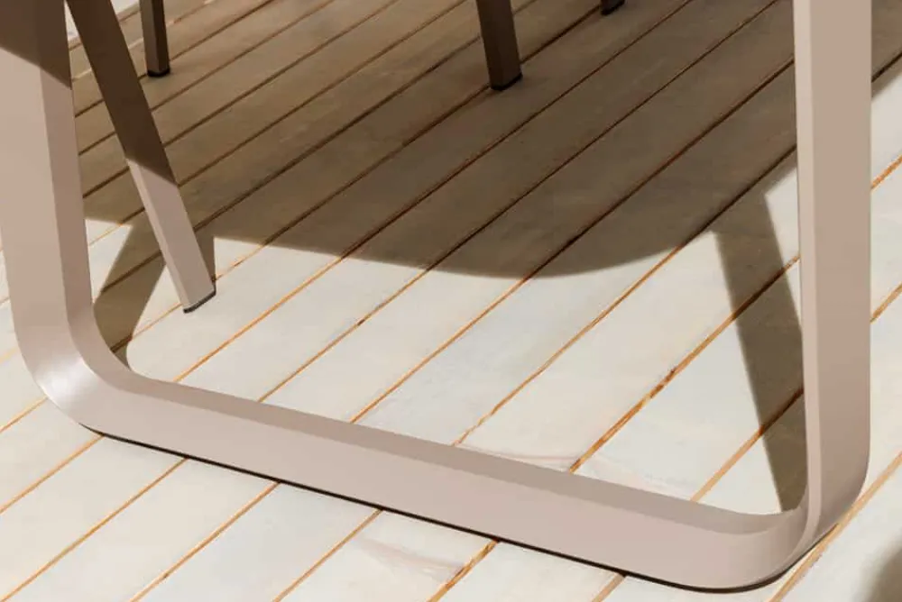 Riess-Ambiente Esstische|Gartentische > Outdoor Esstisch ORGANIC 200cm natur Kunststoff greige Aluminium Gartentisch wetterfest