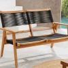 Riess-Ambiente Mehr...|Bänke Und Hocker > Outdoor Gartenbank BALI ROPE 120cm natur anthrazit Akazie 2-Sitzer