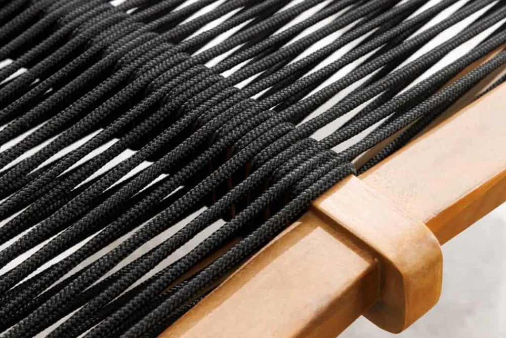 Riess-Ambiente Mehr...|Bänke Und Hocker > Outdoor Gartenbank BALI ROPE 120cm natur anthrazit Akazie 2-Sitzer