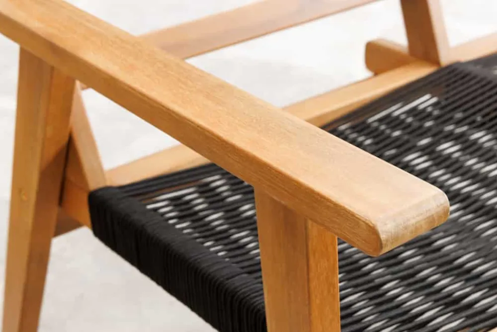 Riess-Ambiente Mehr...|Bänke Und Hocker > Outdoor Gartenbank BALI ROPE 120cm natur anthrazit Akazie 2-Sitzer