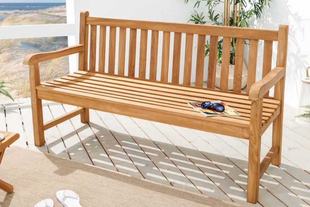 Riess-Ambiente Mehr...|Massivholz Gartenmöbel > Outdoor Gartenbank EMPIRE TEAK 150cm natur Massivholz