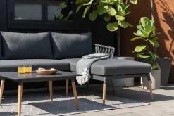 Riess-Ambiente Sitzgruppen > Outdoor Gartenlounge IPANEMA 240cm anthrazit Aluminium Teakholz wetterfest
