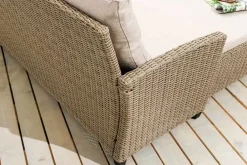 Riess-Ambiente Sitzgruppen > Outdoor Garten-Lounge MONACO 190cm natur Polyrattan Sitzecke inkl. Kissen wetterfest