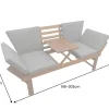 Riess-Ambiente Mehr...|Skandinavisch > Outdoor Garten Sitzbank MODULAR 200cm natur grau Akazie mit Tisch inkl. Kissen klappbar