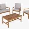 Riess-Ambiente Mehr...|Massivholz Gartenmöbel > Outdoor Garten-Sitzgruppe BALI 110cm natur honey finish Akazie Massivholz wetterfest