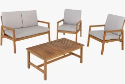 Riess-Ambiente Mehr...|Massivholz Gartenmöbel > Outdoor Garten-Sitzgruppe BALI 110cm natur honey finish Akazie Massivholz wetterfest