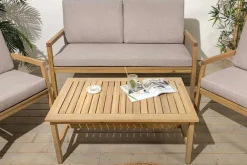 Riess-Ambiente Mehr...|Massivholz Gartenmöbel > Outdoor Garten-Sitzgruppe BALI 110cm natur beige Akazie Massivholz wetterfest
