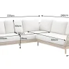 Riess-Ambiente Sitzgruppen > Outdoor Garten Sitzgruppe BALI ROPE 235cm beige natur Akazienholz Aluminium Kissen