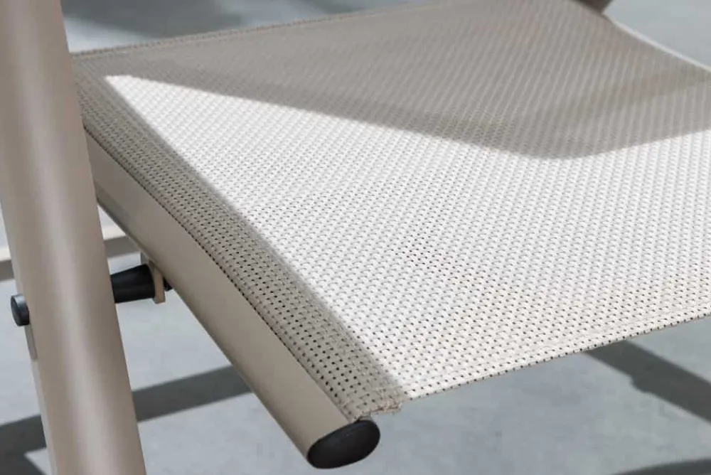 Riess-Ambiente Gartenstühle > Outdoor Gartenstuhl DESIGNO taupe Aluminium klappbar wetterfest Hochlehner
