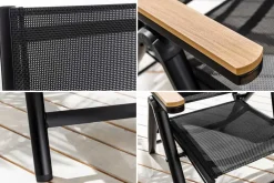 Riess-Ambiente Gartenstühle > Outdoor Gartenstuhl DESIGNO anthrazit Aluminium klappbar wetterfest Hochlehner