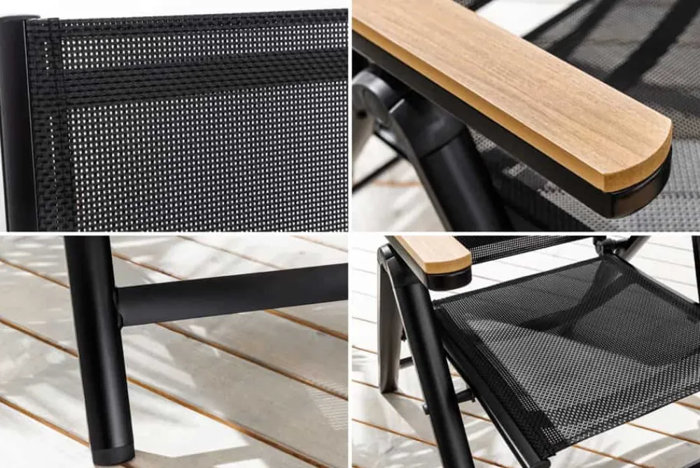 Riess-Ambiente Gartenstühle > Outdoor Gartenstuhl DESIGNO anthrazit Aluminium klappbar wetterfest Hochlehner