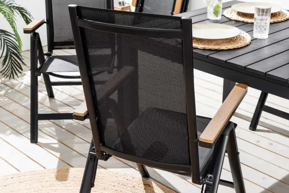 Riess-Ambiente Gartenstühle > Outdoor Gartenstuhl DESIGNO anthrazit Aluminium klappbar wetterfest Hochlehner