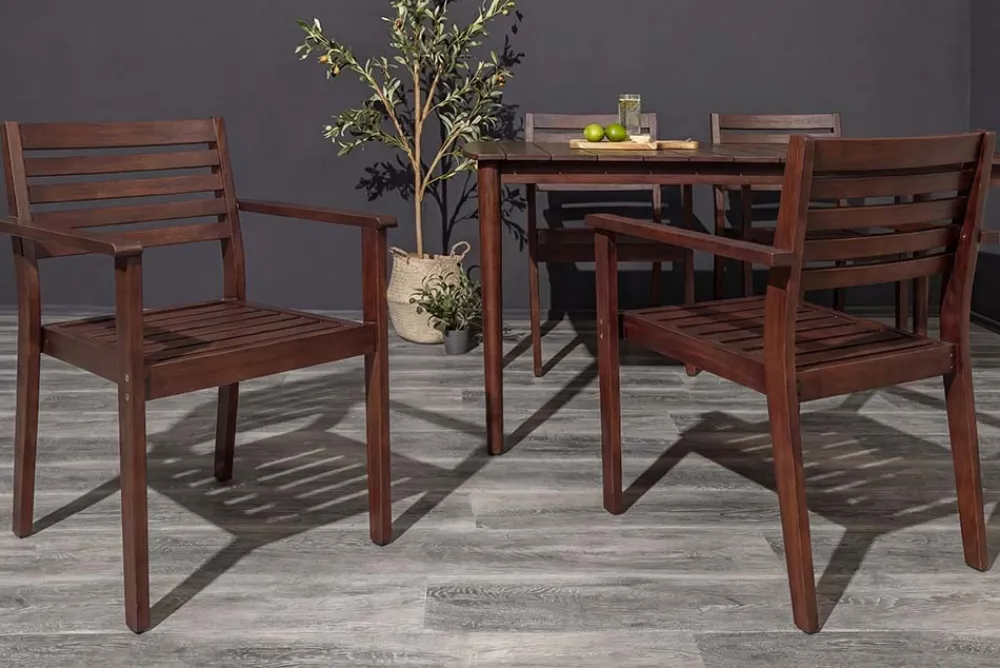Riess-Ambiente Mehr...|Massivholz Gartenmöbel > Outdoor Gartenstuhl KOPENHAGEN beige braun Akazie honey finish inkl. Kissen stapelbar