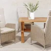 Riess-Ambiente Gartenstühle > Outdoor Gartenstuhl SYLT natur beige Polyrattan Hochlehner mit Armlehne verstellbar wetterfest