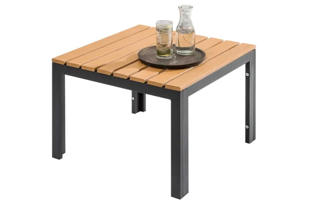 Riess-Ambiente Skandinavisch|Gartentische > Outdoor Gartentisch ORLANDO LOUNGE 60cm anthrazit natur Aluminium wetterfest