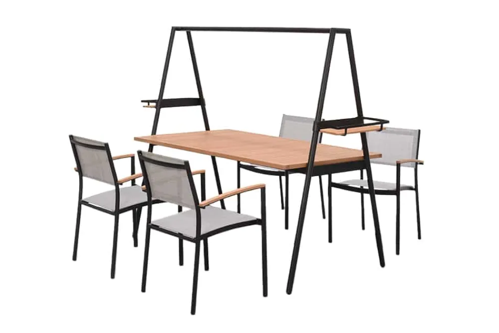 Riess-Ambiente Mehr...|Massivholz Gartenmöbel > Outdoor Gartentisch RIO 190cm anthrazit Aluminium Massivholz mit Dekostange wetterfest