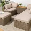 Riess-Ambiente Sitzgruppen > Outdoor Garten XXL Lounge-Set MONACO MODULAR 230cm natur beige Sitzecke inkl. Kissen und Tisch