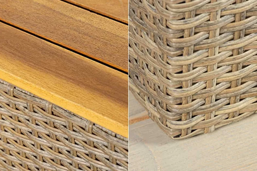 Riess-Ambiente Sitzgruppen > Outdoor Garten XXL Lounge-Set MONACO MODULAR 230cm natur beige Sitzecke inkl. Kissen und Tisch