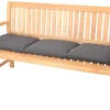 Riess-Ambiente Outdoor Kissen > Outdoor Kissen ROG 45x150cm anthrazit Sitzkissen Polster-Auflage für 3-Sitzer Bank