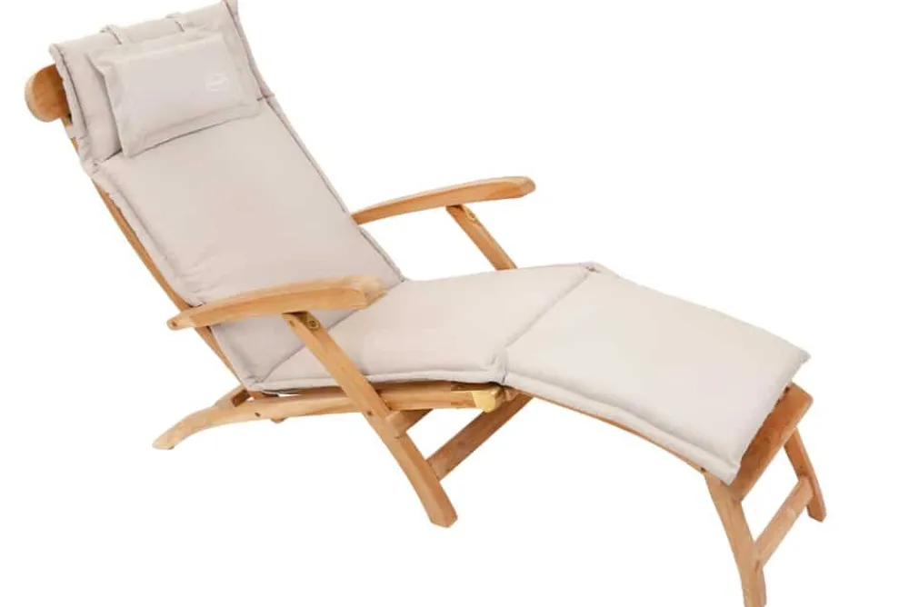 Riess-Ambiente Outdoor Kissen > Outdoor Kissen ROG 45x186cm beige Sitzkissen Polster-Auflage für Deckchair