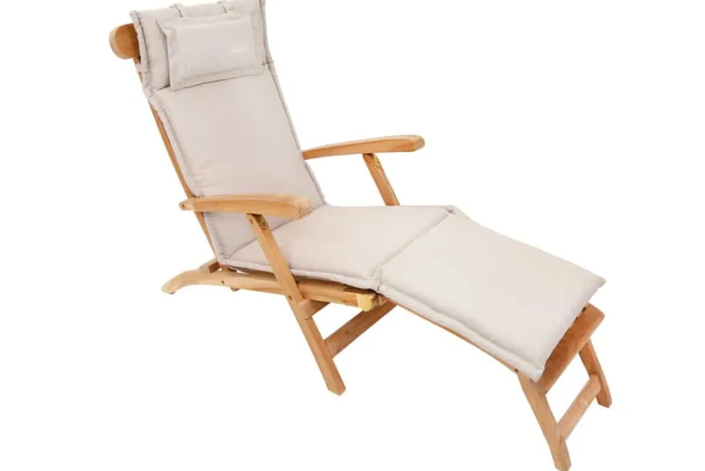 Riess-Ambiente Outdoor Kissen > Outdoor Kissen ROG 45x186cm beige Sitzkissen Polster-Auflage für Deckchair