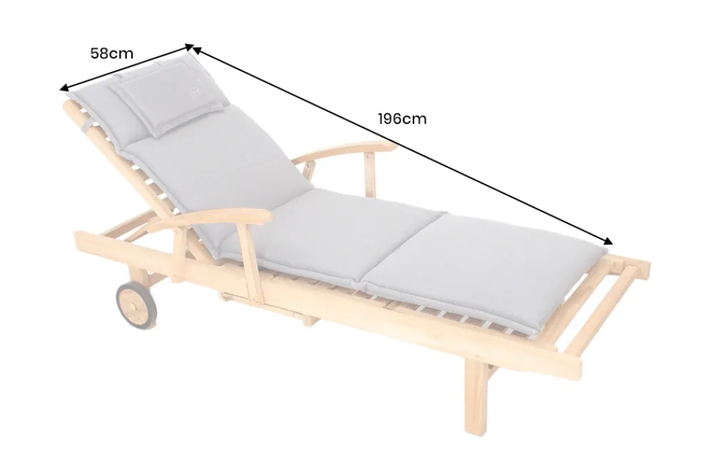 Riess-Ambiente Outdoor Kissen > Outdoor Kissen ROG 58x196cm grün Polster-Auflage für Gartenliege