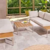Riess-Ambiente Sitzgruppen > Outdoor Lounge MOBILE MODULAR greige Garten-Sitzgruppe inkl. Tisch und Kissen