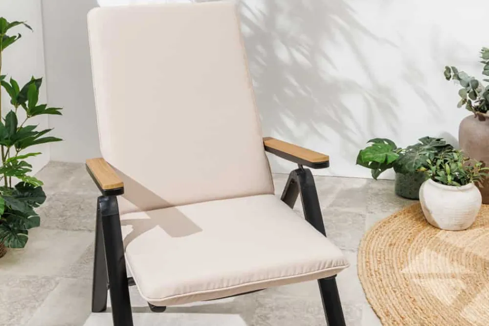 Riess-Ambiente Skandinavisch|Outdoor Kissen > Outdoor Sitzkissen COMFORT LINE 50x122cm beige für Hochlehner-Stuhl Polsterauflage