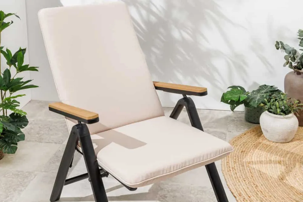 Riess-Ambiente Skandinavisch|Outdoor Kissen > Outdoor Sitzkissen COMFORT LINE 50x122cm beige für Hochlehner-Stuhl Polsterauflage