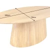Riess-Ambiente Mehr...|Massivholzesstische > Ovaler Esstisch ART DECO 220cm beige massives Mangoholz cream finish mit Säulenfuß