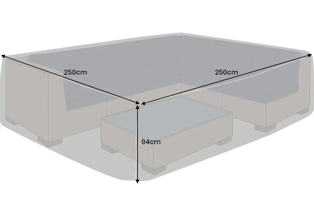 Riess-Ambiente Sitzgruppen|Schutzhauben > Quadratische Schutzhaube PRESTIGE PROTECT 250cm anthrazit Abdeckung wetterfest
