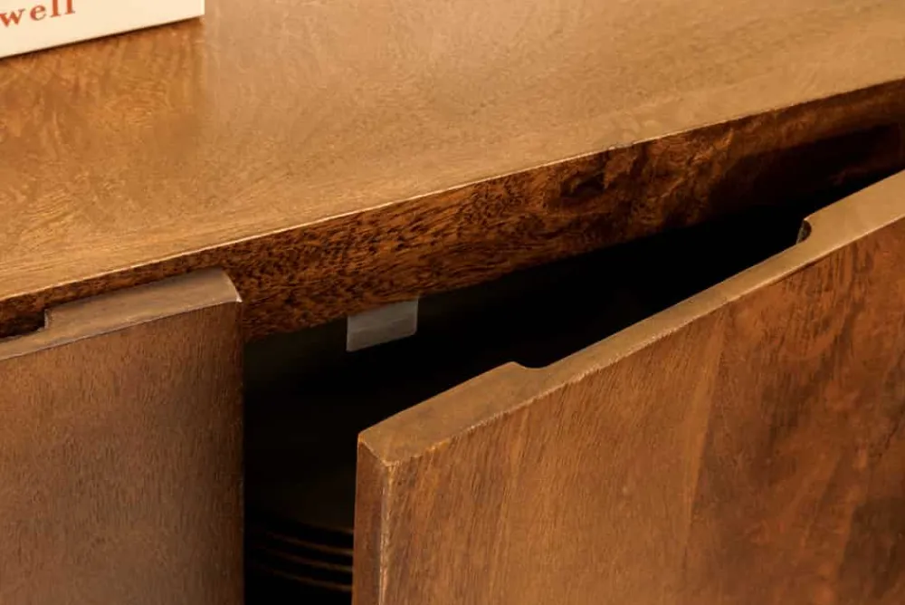 Riess-Ambiente Mehr...|Tv- & Lowboards > Quadratisches Lowboard BRASIL 75cm braun Mango Massivholz zwei Fächer Schrank