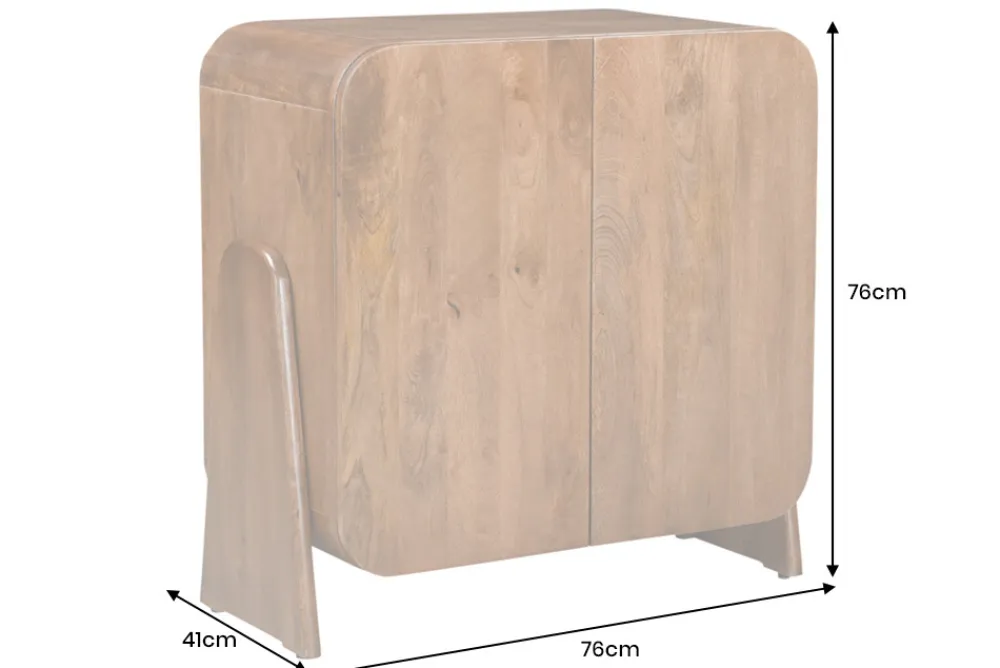 Riess-Ambiente Mehr...|Tv- & Lowboards > Quadratisches Lowboard BRASIL 75cm braun Mango Massivholz zwei Fächer Schrank