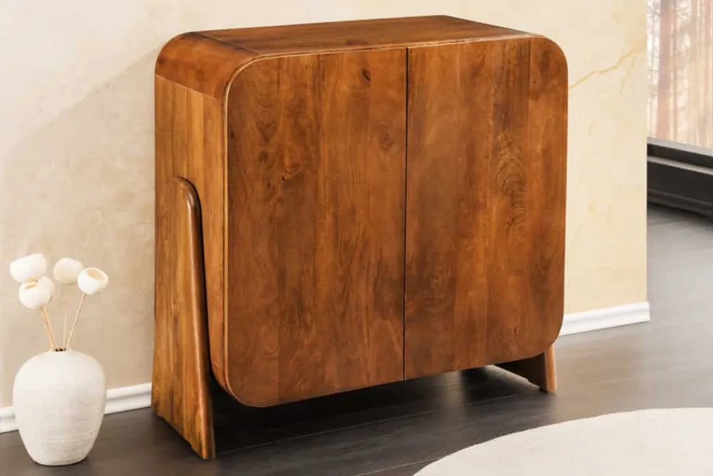 Riess-Ambiente Mehr...|Tv- & Lowboards > Quadratisches Lowboard BRASIL 75cm braun Mango Massivholz zwei Fächer Schrank