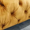 Riess-Ambiente Polsterbetten|Samt Möbel > Queensize Doppelbett PARIS 160x200cm senfgelb Samt Chesterfield Design