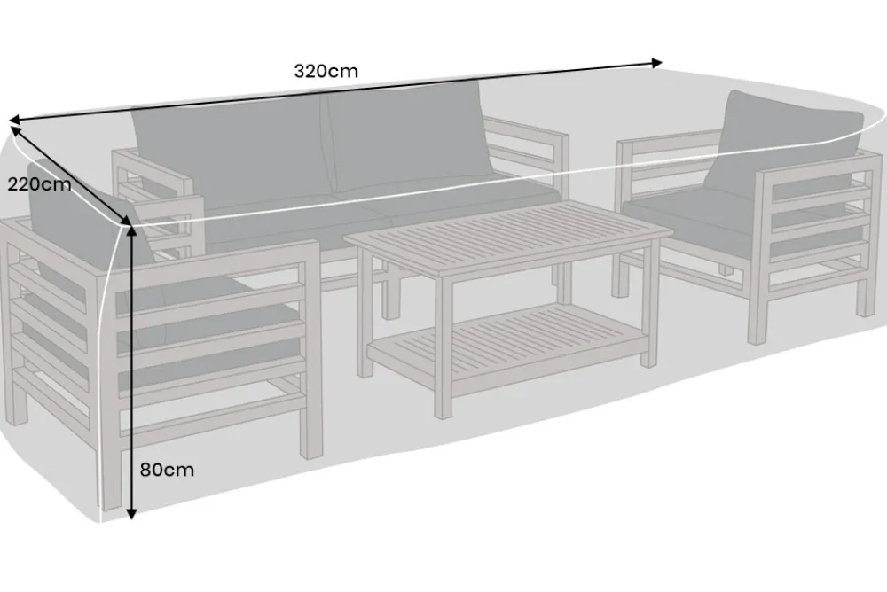 Riess-Ambiente Sitzgruppen|Schutzhauben > Rechteckige Schutzhaube PRESTIGE PROTECT 320cm anthrazit Abdeckung wetterfest