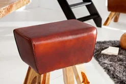 Riess-Ambiente Retro Möbel|Barhocker > Retro Barhocker TURNBOCK 75cm mit Echtleder Bezug Mangoholz Barstuhl