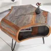 Riess-Ambiente Couchtische & Truhen|Mehr... > Retro Couchtisch ORGANIC LIVING 70cm grau Sheesham Massivholz mit Stauraum Hairpin Legs