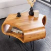 Riess-Ambiente Mehr...|Couchtische > Retro Couchtisch ORGANIC LIVING 70cm braun Akazie Massivholz honey finish Stauraum