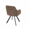 Riess-Ambiente Retro Möbel|Industrial Loft > Retro Design Stuhl LUCCA antik taupe Microfaser mit Armlehne Steppung gepolstert