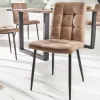 Riess-Ambiente Retro Möbel|Industrial Loft > Retro Design Stuhl MODENA antik taupe Microfaser mit Ziersteppung